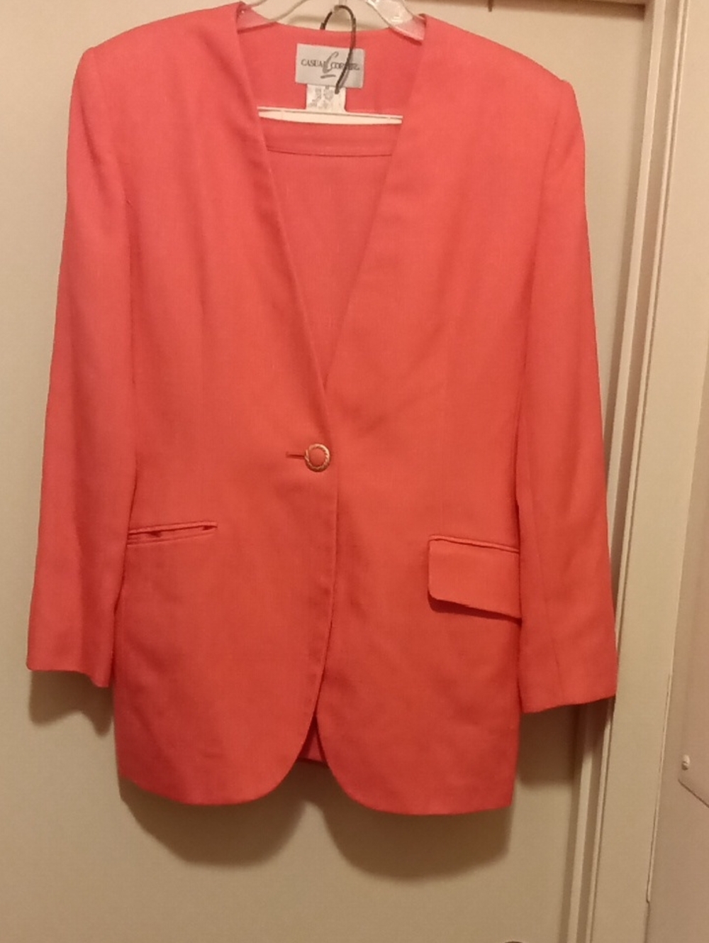 Casual Corner Coral Pink Single-Button Blazer